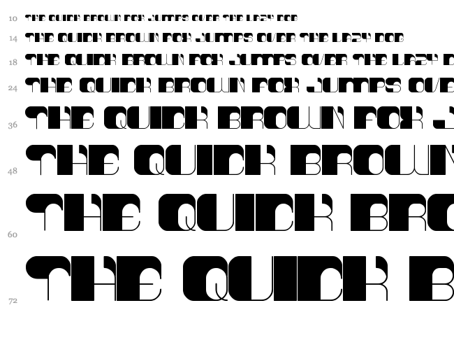 Think Techno font waterfall